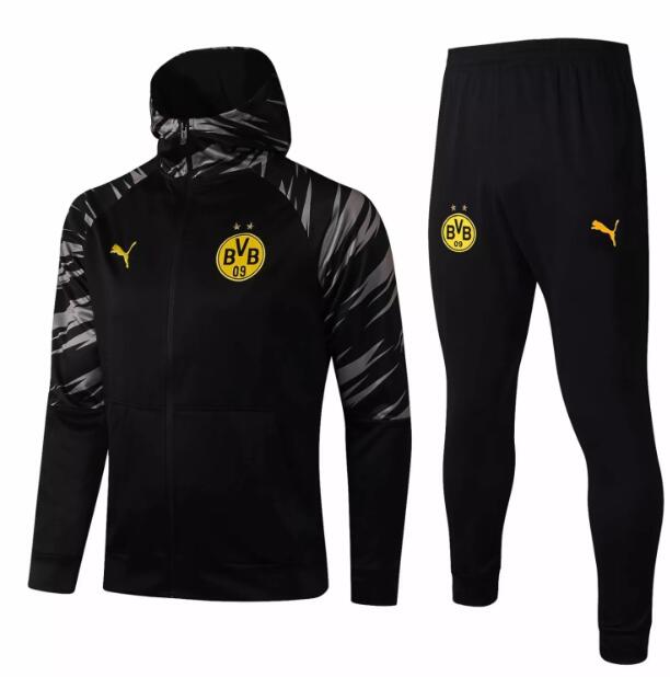 Dortmund Black Tracksuits Hoodie Jacket with Pants 2020/21